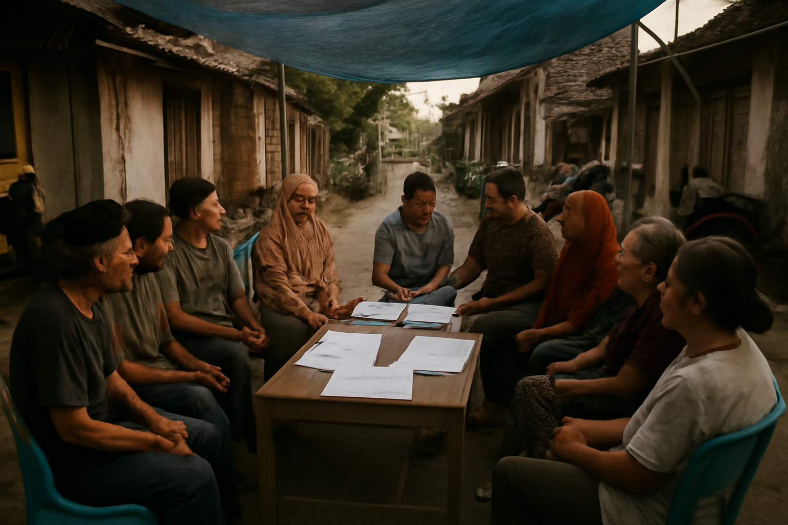 Warga berkumpul dalam rapat lingkungan membahas anggaran dan program kampung